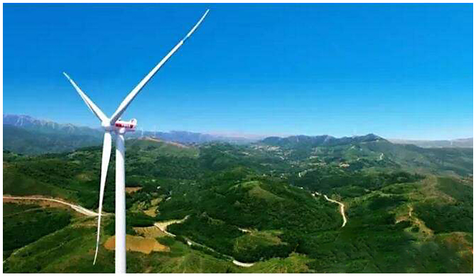 China Power Investment Corporation's Lei Zhen Shan Wind Farm in Shaanxi County, Henan Province